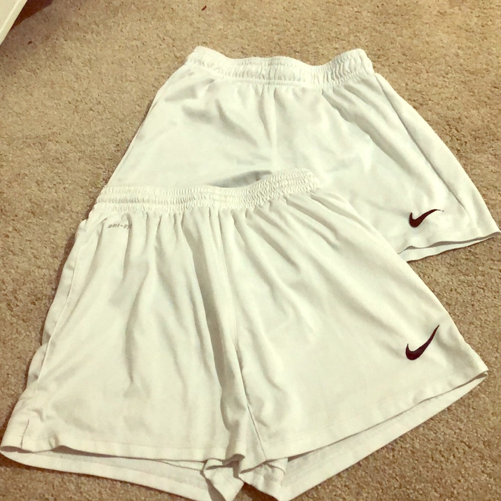 Nike YS white soccer shorts